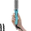 Terviiix Thermal Brush, MINI 1 Inch Hot Brush, Ionic Heated Round Brush, Tourmaline Ceramic Ionic Curling Iron for Short Hair, Adjustable Temperature, Dual Voltage