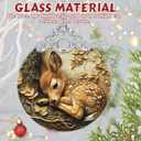 3" Stained Glass Deer Ornament, Christmas Ornament, Christmas Ornaments for Tree, Heirloom Keepsake, Gift Exchange, Gift Idea, Bauble Present