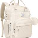RUVALINO Diaper Bag Backpack-Multifunction Baby Travel Bag with Changing pad, Insulated Bottle Holders & Pacifier Case, Large Capacity, Waterproof, Beige