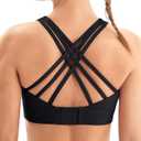 IUGA Sports Bras for Women High Support Large Bust High Impact Womens Sports Bras Strappy Padded Sports Bra (Black, XL)