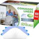 Commode Liners - 100 Strong Portable Toilet Bags - Easy To Use Bedside Commode Liners Disposable - Toilet Liners That Support Dignity of Seniors & Disabled - No More Buckets to Wash - NO Absorbent Pad