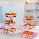 5 Pcs Dessert Table Display Set - 2 Pcs 3-Tier Dessert Display Stands & 3 Pcs Serving Tray - Dessert Trays Dessert Stands Treat Table Displays Set for Tea Parties, Birthdays & Baby Showers, White
