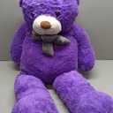 IKASA Giant Teddy Bear Stuffed Animal Plush Toy,Large Cute Jumbo Soft Toys,Huge Big Size Fluffy Plushie,Gifts for Kids (Purple, 47 inches)