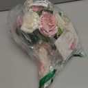 9 Inch Dusty Pink Wedding Bouquets for Bride Bridesmaid, Artificial Fake Roses Flowers Champagne Ivory Pastel Pink Bridal Bouquet Spring Fall Boho Rustic Wedding Decoration Toss Bouquet Prom