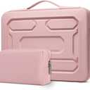 DOMISO Laptop Hard Case 15.6 inch Waterproof Shockproof Hard Shell Laptop Sleeve with Handle & Storage Pocket, Compatible with MacBook, HP, Dell,Pink