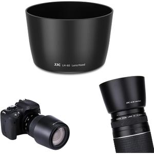 JJC Camera Lens Hood Shade Fits for Canon RF 75-300mm, EF 75-300mm f/4-5.6 III USM & EF-S 55-250mm f/4-5.6 is II Lens, Replaces Canon ET-60 Hood Reverse Attaching -Black