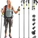 Trekking Poles Collapsible 2 Pack, 7075 Aluminum Alloy Hiking Poles, Adjustable 45"-53" with Anti-Shock EVA Grips, 3-Section, 260lbs Ultralight Trekking Sticks for Snow Ice Rock Walking
