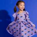 monica + andy Let's Dance Double Ruffle Dress, Size 10, Disney's Frozen Anna, 100% Organic Kids Clothes for Girls, Long Sleeve, Sustainable Super Soft Fabric, Sizes for Kids, Toddler & Infant, 10 Years