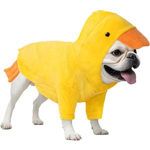 DELIFUR Dog Halloween Duck Costume - Adorable Dog Hoodies for Small Medium Pet Cute Animal Clothes Cosplay Sweatshirt Yellow (Duck, Medium)