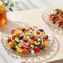 Hiceeden Set of 12 Crystal Glass Salad Plate, 8 Inch Round Clear Dessert Plates Restaurant Serving Party Plates for Fruits, Snacks