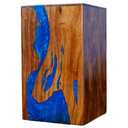 Blue Rasin Wooden Urn for Adult Ashes - Large (Holds Up to 250 Cubic Inches)