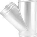 QWORK 6" Duct Splitter, 45 Degree 6 Inch Branch Metal Duct Connector 3 Way Hose Adapter/Splitter (1 Pack)