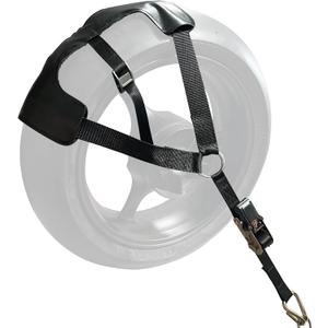 MOTO4U Motorcycle Tire Sling Ratcheting Tie Down, Heavy Duty Black Strap with Ratchets, Non-Slip Rubber Design for Motorcycle Rear Tires