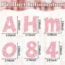 Colarr 216 Pcs Glitter Bulletin Board Letters for Classroom Number Alphabet Punctuation Symbol Cutout 4'' Die-Cut Poster Letter with Adhesive Dot School Party Holiday Decor Display(Light Pink)