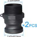 BYH 2pcs Type F Standard Camlock Couplings Camlock Fittings Poly, 2 in Cam Groove Fitting Male Camlock Quick Conversion Connector Cam Latch Fittings Standard Couplings