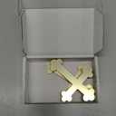 10pcs of Acrylic Baptism Cross Cake Topper, Mirror Cross Cake Decor, Gold Holy Communion Cross (4'', Gold Mirror)