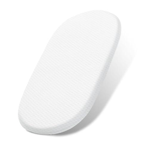 Lisara Baby Bassinet Mattress, 15" x 30" Dual Sided Gel Memory Foam Mattress with Waterproof, Removable and Breathable Ice Silk Cover, Fit for Moses Basket
