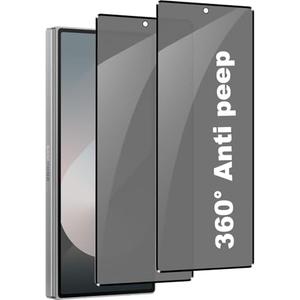 BYIUIHS 2 PCS 360 Degree Privacy Tempered Glass for Samsung Galaxy Z Fold 7 Screen Protector, 4 Direction Ways Anti-peep Tempered Glass Film 9H Hardness Scratch Resistant