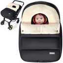 Orzbow Car Seat Covers for Babies Winter, Universal Baby Car Seat Cover with Adjustable Collar, Waterproof Carseat Cover with Zipper, Warm Coral Fleece, Detachable and Machine Washable, Black