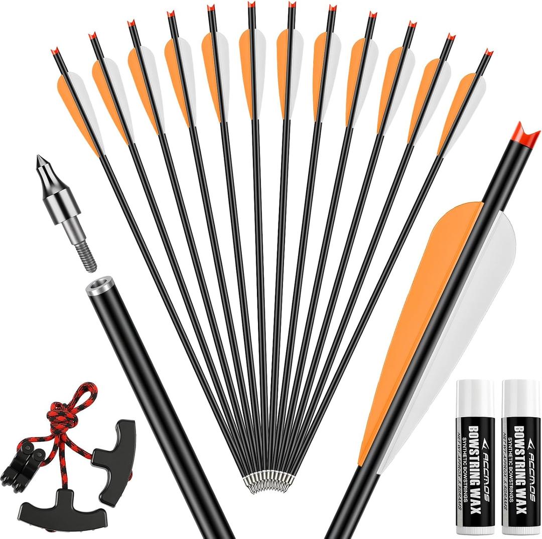 12 Pack Carbon Crossbow Bolts Maintenance Kit, 20 Inch