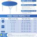 Fitted Round Table Covers 48 Inch-2 Pack Royal Blue Elastic Spandex Table Cloth-Small Stretch Folding Circle Tablecloths Topper Cap for Kitchen Dining Commercial Party Picnic Event Banque
