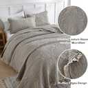 HORIMOTE HOME Beige Ruffled Quilt Queen Size, Stone-Washed Microfiber Lightweight Crinkled Farmhouse Rustic Shabby Chic Bedding Set, 3 Pieces Reversible Bedspread with Pillow Shams for All Season