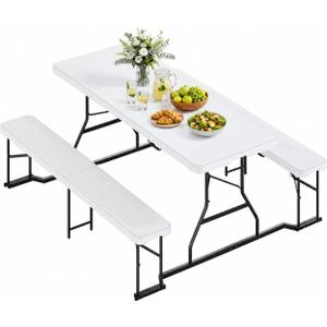 YITAHOME 6ft Folding Picnic Table with Benches, 6 ft Picnic Tables