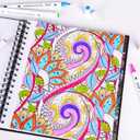 36 Colors Alcohol Markers & Coloring Book for Adults to Relax and Relieve Anxiety, Stress Free Adult Coloring Book with Markers included 30 Themes Designs