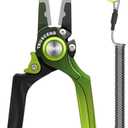 TRUSCEND Lockable Handy Fishing Pliers with Innovative Ergonomical Handle, Corrosion Saltwater Resistant Teflon Coated Fishing Tool, Multi-Function Fishing Gear with Mo-V Cutter, Fishing Gifts for Men (Green)