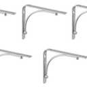 5-PACK Everbilt Shelf Bracket 6 in. x 8 in. Satin Nickel Painted Classic Arch