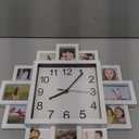Timelike Modern DIY Frame Clock - White, 40*40*4.5cm, Battery Powered, Indoor Wall Mount, 15.75 inches, Plastic, Unique Home Decor - Make Your Own Multi-Photo Clock