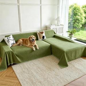Waterproof Sectional Couch Covers,L Shaped Couch Covers for Pets Washable Sofa Covers for Dogs Sofa SlipCover for Sectional Couches Protector Covers for Living Room (71" x 118" + 91" x 134", Green)
