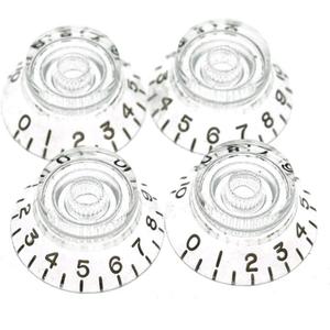 Dopro 4pcs USA(Imperial) LP Guitar Bell Knobs 24 Fine Splines Top Hat Knobs for USA Les Paul with CTS Pots Clear (Pack of 4, Clear-1)