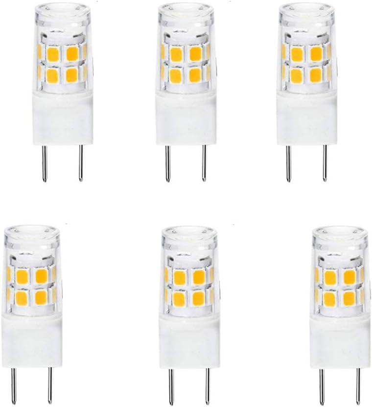 6-Pack GY8.6 G8 LED Bulb 3W, 120V 30W Halogen Replacement Bulb, Improved Version G8/GY8.6 Bi-pin Base,for Microwave Lighting, Under Counter Kitchen Lighting, Under-Cabinet Light (Warm White 3000K)