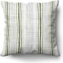 Americanflat 18x18 Throw Pillow with Sewn-in Insert - All-in-One Decorative Pillows - No Cover Needed - Soft and Durable Cushion for Bed or Sofa - Polyester - Green and White