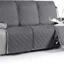 VANSOFY Waterproof Recliner Couch Covers, Sofa Covers 1-Piece Washable Reclining Sofa Cover Non-Slip Furniture Protector with Elastic Straps Pocket for Dogs, Pets(Dark Gray,3 Seater)