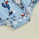 Baby Boy 4th of July Outfit American Flag/Popsicle/Cactus Dress Shirt Bodysuit Lapel Button Short Sleeve Romper (Blue)