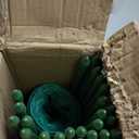 Ohuhu Plastic Snow Fence Set, 3.4FTx100FT Garden Fence Roll with 25-Pack 4FT Stakes Temporary Safety Netting, Reusable Fencing Poultry Fences for Deer Chicken Dog Yard (Green)