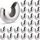 Henoyso 24 Pcs Bead Chain Stop 7 mm Large Beaded Chain Stopper Metal Blind Control Ball Physical Crimp Stopper for Sizes 6 or 8, Silver