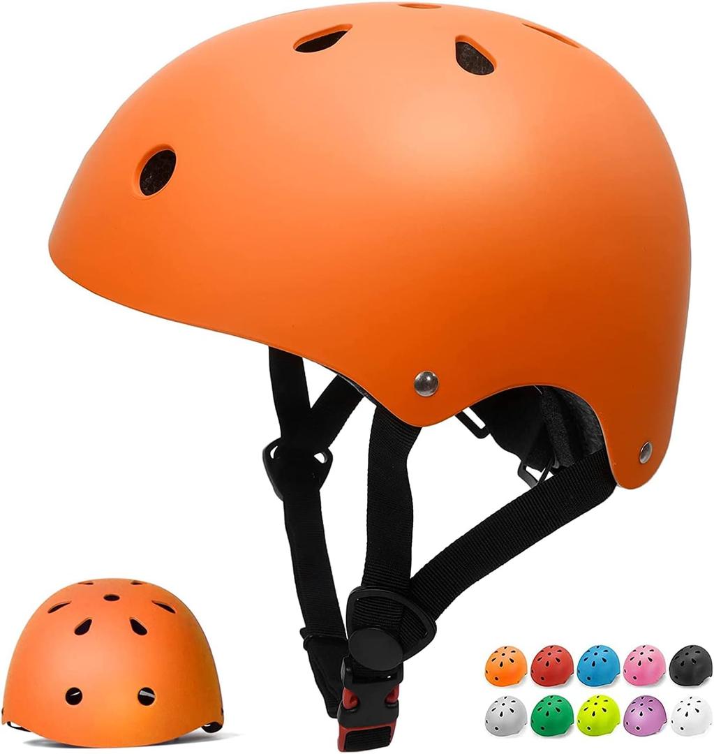 Glaf Toddler Helmet for 2-8 Years Kids Bike Helmets Baby Girls Boys Multi-Sport Adjustable Skateboard Bicycle Helmet Lightweight (Orange, Small: 20.08"-21.26" / 51cm-54cm)