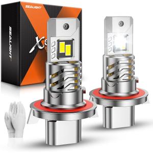 SEALIGHT H13 Bulbs, 48,000LM 900% Brightness 9008 Light Bulbs, 6500K Cool White with 15000RPM Fan, Plug and Play ATV/UTV, 10-Year Extended Lifespan IP68 Waterproof, Pack of 2