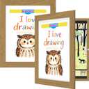 FrameWorks 2-Pack, 10" x 12.5" Light Oak Wooden Kids Art Frame with Magnetic Door – Display for 3D Artwork, Photos, Crafts – Gallery Style Edges Wall Decor for Home, Playroom, Easy Access Frame