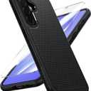 FNTCASE for Galaxy A36-5G Phone Case - A56-5G Military Grade Drop Protection, 14ft Drop Tested, Screen Protector Included, Anti-Slip Matte Textured, TPU+PC Dual Layer Shockproof Cover (Black)