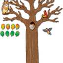 Carson Dellosa 120PC Fall Decor, 7PC Tree With Colorful Cardstock Autumn Leaves, Woodland Animal Cutouts for Fall Decor and Classroom Door Decorations