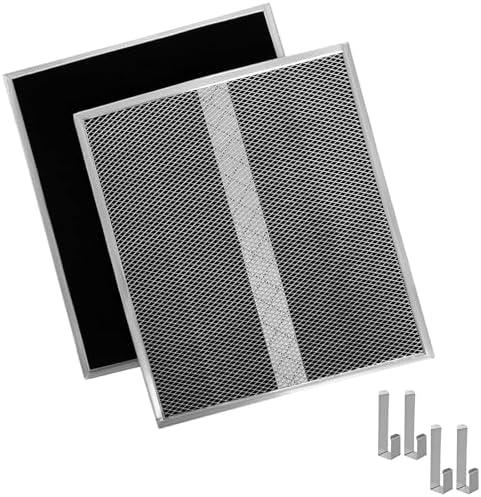 S97020466 Charcoal Grease Filter Compatible with Broan - Nutone Series HPF30 Non-Ducted Range Hood Filter Replacement 4512880 2-Pack (with Clips)