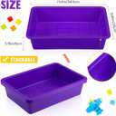 Hoteam 10 Pcs Flat Storage Organizer Tray Bin Paper Tray for Classroom Plastic Stackable File Organizer for School Office Teacher Book Organization(Purple,13.78 x 9.84 x 3.15 Inch)