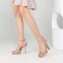 Heels for Women Platform Sandals Womens Chunky High Heels Open Toe Heeled Sandals Ankle Strap Womens Wedding Party Dress Shoes