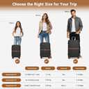 Kono Expandable 28 Inch Luggage with Spinner Wheels, Large Checked Luggage with Lock, Lightweight & Anti-Scratch PC+ABS Hardshell Travel Suitcase, Black/Brown