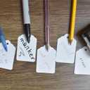 500 Merchandise Tags with String Attached - 2 1/4” x1 7/16” - White Marking Hanging Paper Tags with Strings, Labels to Tie On