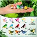 Wenqik 50 Pcs Mini Resin Bird Figurines Miniature Small Birds Figurines Realistic Animal for Fairy Terrarium Craft Garden Accessories Home Ornament Micro Landscape Birthday Cake Topper Decor